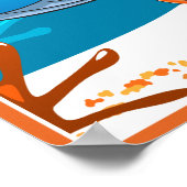 かわいい 水中の クジラ 子供部屋 ポスター (角)