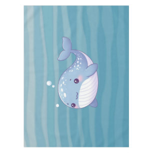 かわいい,沿岸/航海のクジラ テーブルクロス