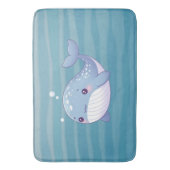 かわいい，沿岸/航海のクジラ バスマット (正面縦)