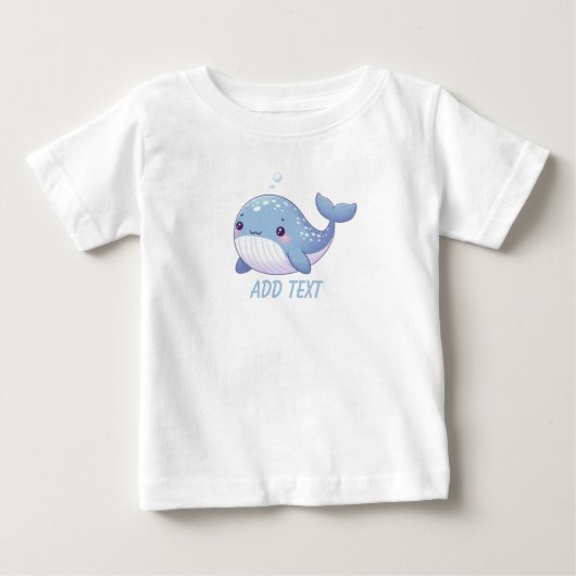 かわいい,沿岸/航海のクジラ ベビーTシャツ (正面)