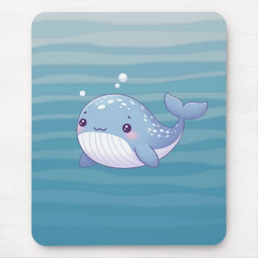 かわいい,沿岸/航海のクジラ マウスパッド (正面)