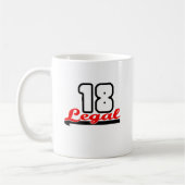 かわいい、"法的18"デザイン コーヒーマグカップ (左)