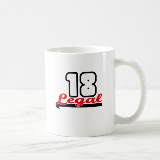 かわいい、"法的18"デザイン コーヒーマグカップ (右)