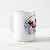 かわいい 泣いて笑う 喜びの涙 C コーヒーマグカップ (正面左)