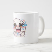 かわいい 泣いて笑う 喜びの涙 C ジャンボコーヒーマグカップ (正面右)