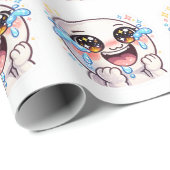 かわいい 泣いて笑う 喜びの涙 C ラッピングペーパー (ロールコーナー)