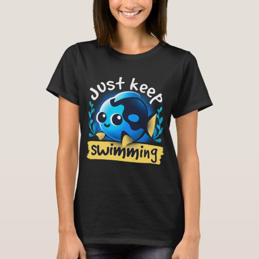 かわいい 泳ぎ続ける Tシャツ (正面)