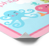 かわいい 　海の中のピンクの女の子のポスター/プリント ポスター (角)