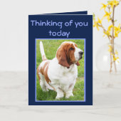 かわいい「父の日」カードに美しいバセットハウンド カード (黄色い花)