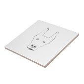 かわいい(犬)ドーベルマン・ピンシェルドッグ顔スケッチ タイル (側面)