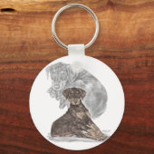 かわいい（犬）ドーベルマン・ピンシェルパピー キーホルダー (正面)