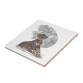 かわいい(犬)ドーベルマン・ピンシェルパピー タイル (側面)