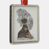 かわいい（犬）ドーベルマン・ピンシェルパピー メタルオーナメント (右)