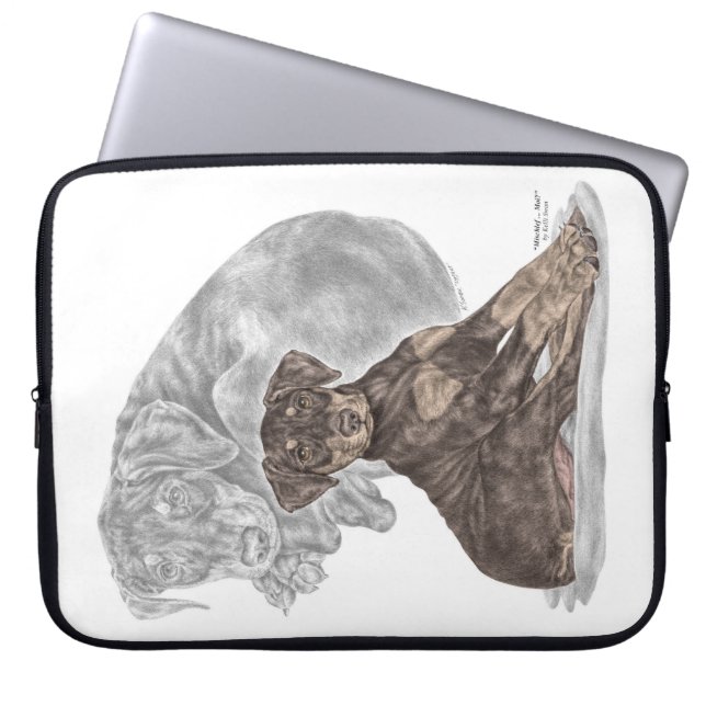 かわいい（犬）ドーベルマン・ピンシェルパピー ラップトップスリーブ (正面)