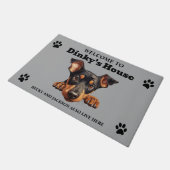 かわいい(犬)ドーベルマン・ピンシェル犬 ドアマット (アングル)