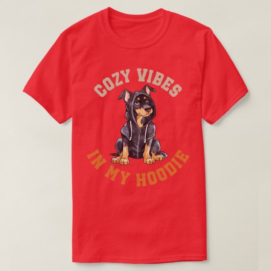 かわいい(犬)ドーベルマン・ピンシェル犬 Tシャツ (デザイン正面)