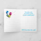 かわいい「猫から」カスタム誕生日 カード (内部)
