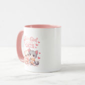 かわいい 猫が好きな女の子のキュートなコーヒー マグカップ (正面左)
