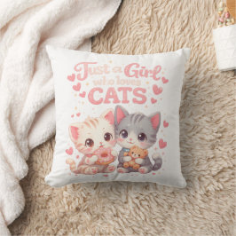 かわいい 猫が好きな女の子 かわいい子猫たち クッション