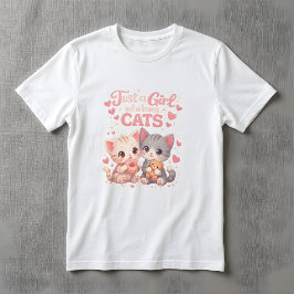 かわいい 猫が好きな女の子 かわいい子猫たち Tシャツ
