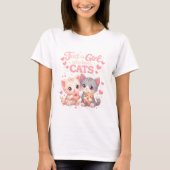 かわいい 猫が好きな女の子 かわいい子猫たち Tシャツ (正面)