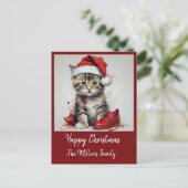 かわいい 猫のクリスマス変装 - 休日の雰囲気 シーズンポストカード (スタンド正面)