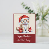 かわいい 猫のクリスマス変装 - 休日の雰囲気 シーズンポストカード (スタンド正面)