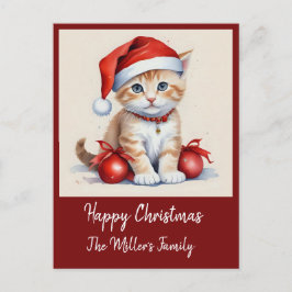 かわいい 猫のクリスマス変装 - 休日の雰囲気 シーズンポストカード