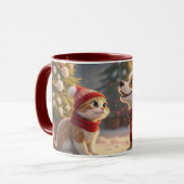 かわいい 猫 クリスマスマグ マグカップ (正面左)