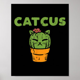 かわいい 猫 ケア カクタス 植物 キット 少女 女性 ポスター