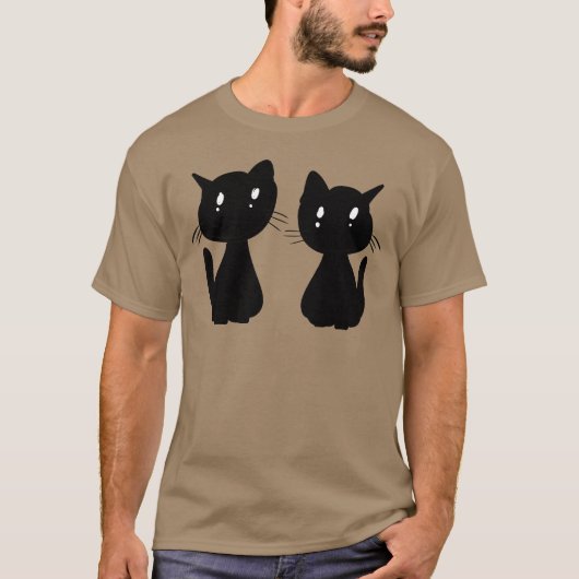 かわいい+猫+動物+ペット+キャラクター+家族+友達 Tシャツ (正面)