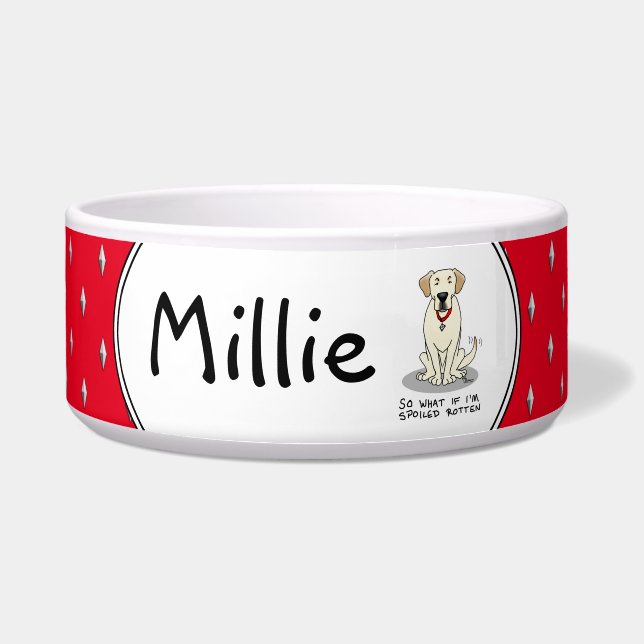 かわいい 甘やかされて育った ラブラドール・レトリーバー ボウル (正面)