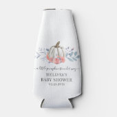 かわいい 白い かぼちゃ ピンクの 花 ばら ローズ ボタニカル ボトルクーラー (正面)