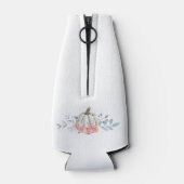 かわいい 白い かぼちゃ ピンクの 花 ばら ローズ ボタニカル ボトルクーラー (裏面)