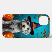 かわいい 白い ふわふわの犬 ハロウィン 魔女 エステティック Case-Mate iPhoneケース (裏面 (横))