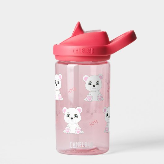 かわいい 白い シロクマ 水筒 (左面)