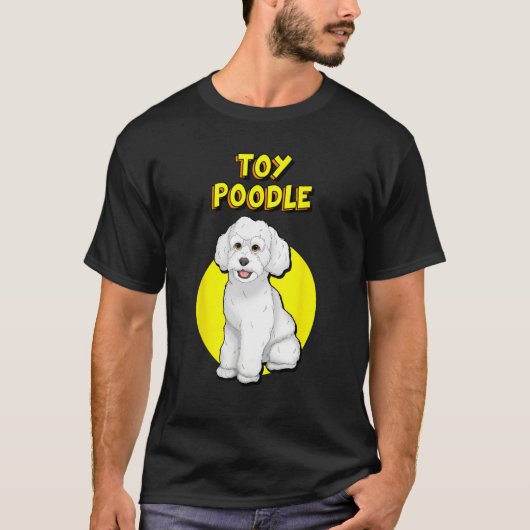 かわいい 白い トイプードル Tシャツ (正面)