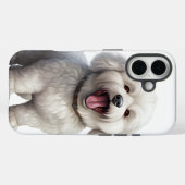 かわいい 白い ビションフリーゼ 子犬 Case-Mate iPhoneケース (裏面 (横))