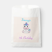 かわいい 白い ユニコーン ピンク フェイバーバッグ (正面)