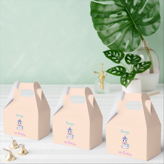 かわいい 白い ユニコーン ピンク フェイバーボックス (複数)