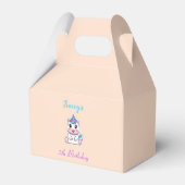 かわいい 白い ユニコーン ピンク フェイバーボックス (正面サイド)