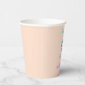 かわいい 白い ユニコーン ピンク 紙コップ (右)