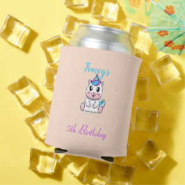 かわいい 白い ユニコーン ピンク 缶クーラー
