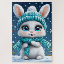 ❄️ かわいい 白い 冬のウサギ ギフト 子供たちへ🐰 ジグソーパズル