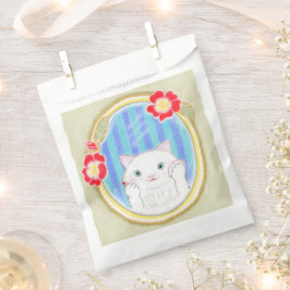 かわいい 白い 子猫 ネコ お菓子袋 フェイバーバッグ