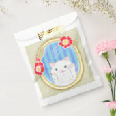 かわいい 白い 子猫 ネコ お菓子袋 フェイバーバッグ (封をした状態)