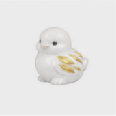 かわいい 白磁の鳥 金箔の羽 ステッカー シール (正面)