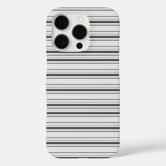 かわいい 白 グレー ストライプ Case-Mate iPhoneケース (裏面)