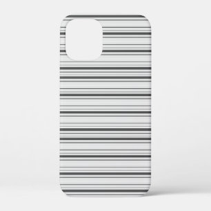 かわいい 白 グレー ストライプ iPhone 12 MINI ケース