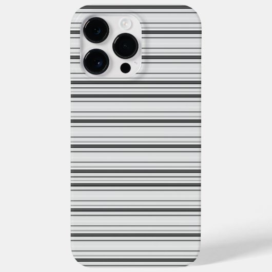 かわいい 白 グレー ストライプ Case-Mate iPhoneケース (裏面)